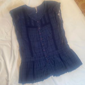 Free People Casual Top with Lace Accent S